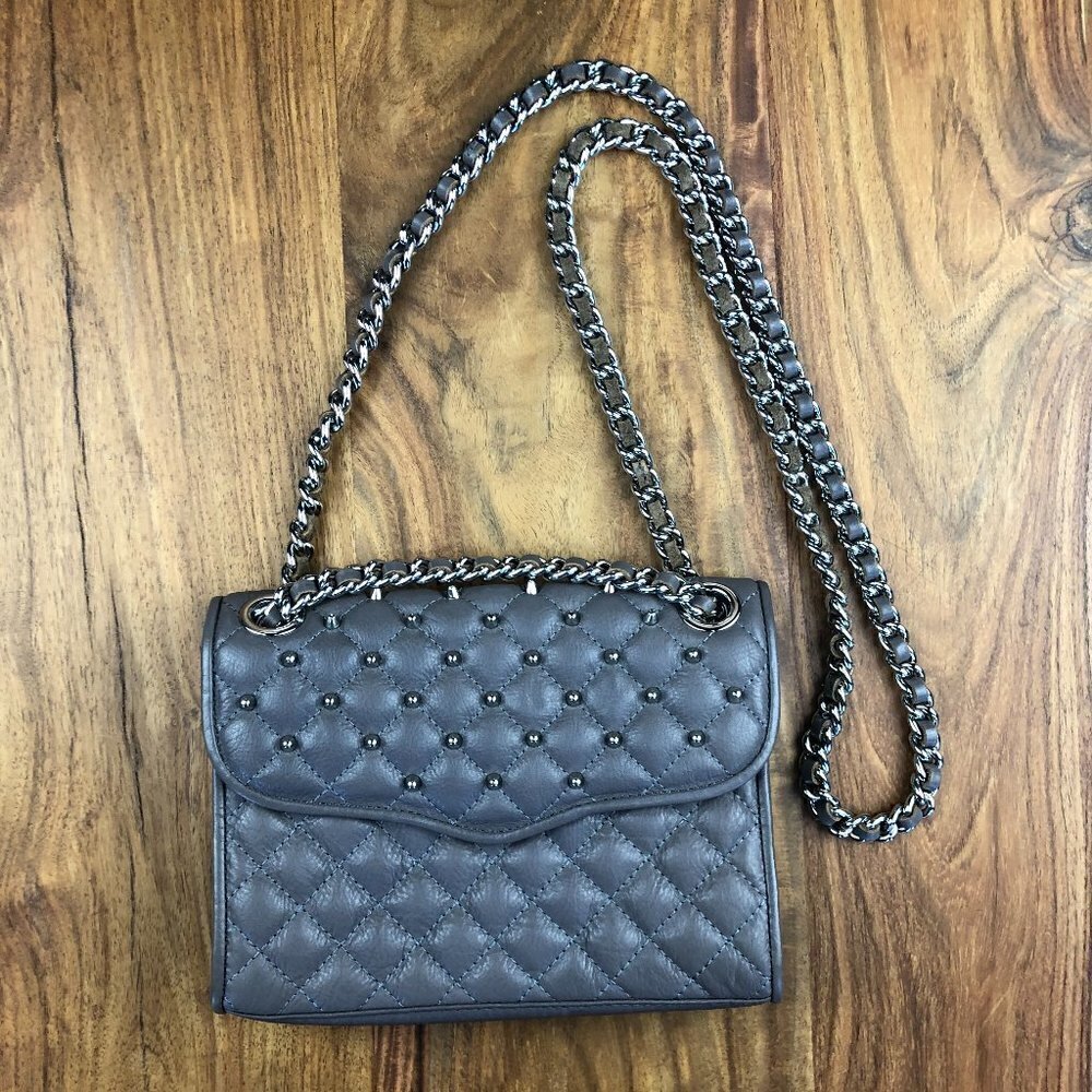 Rebecca Minkoff “Affair” Quilted Studded Grey Bag - Picture 2 of 12